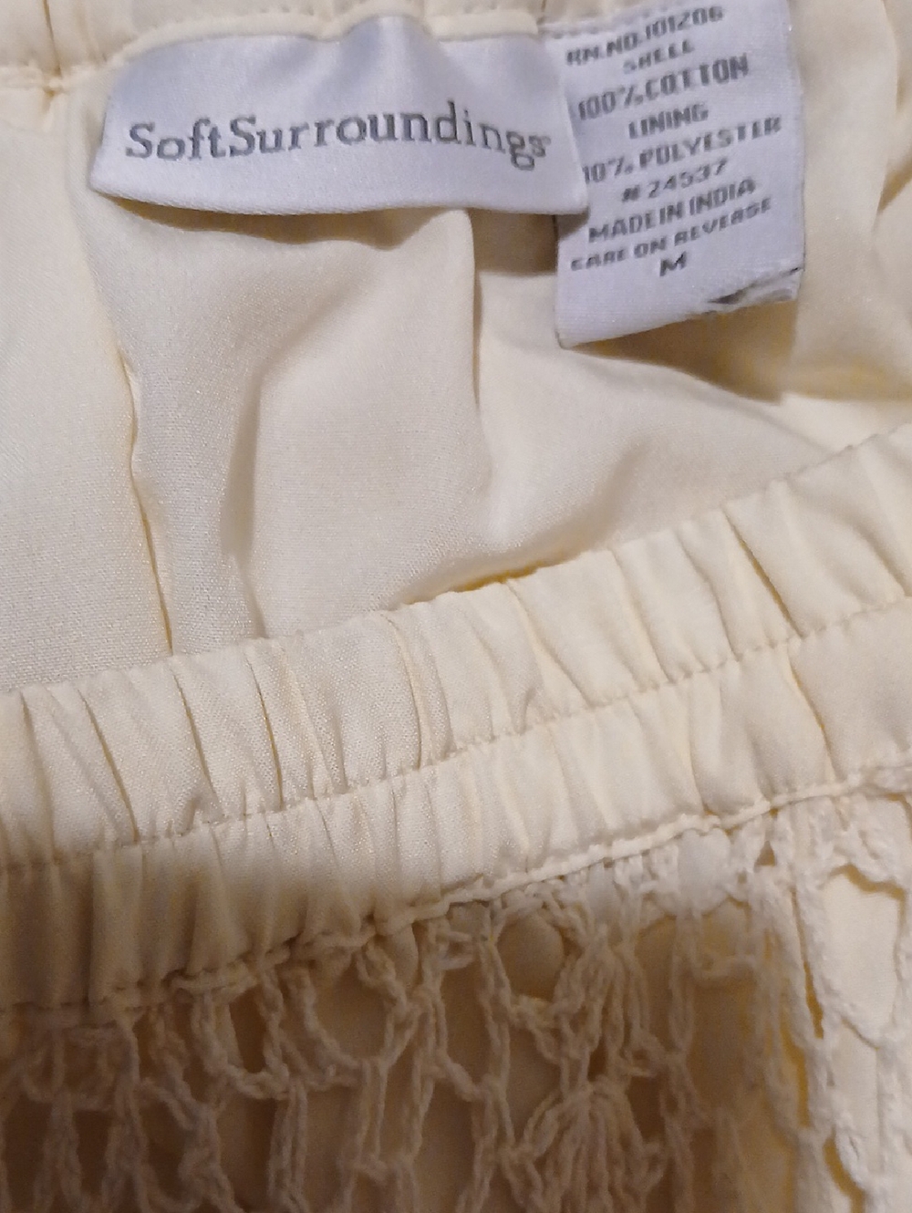 Soft Surroundings Soft Cream Elastic Waist Skirt